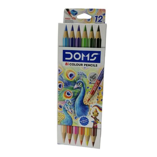 Picture of DOMS BI COLOUR PENCILS    SHP X 12  7172