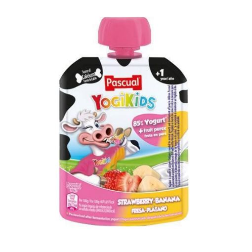 Picture of PASCUAL YOGIKIDS STRAWBERRY BANANA POUCH 80G