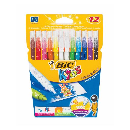 Picture of BIC KIDS MAGIC COLOUR   ERASE FELT PENS WALLET 12