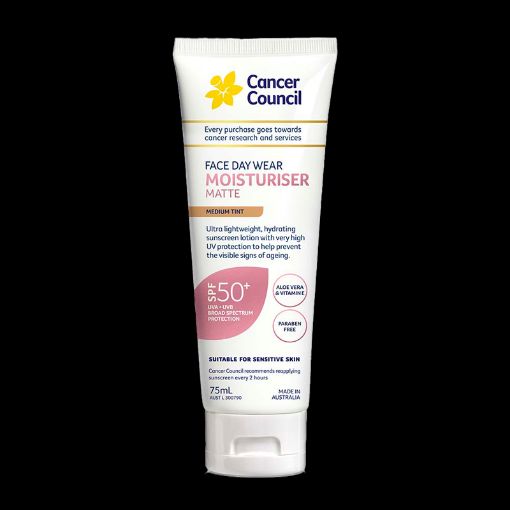 Picture of CANCER COUNCIL DAYWEAR MOISTURISER MEDIUM TINT 50P 75ML
