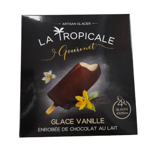 Picture of LA TROPICALE GOURMET BATONNET GLACE VANILLE ENROBE CHOCO 4X85ML