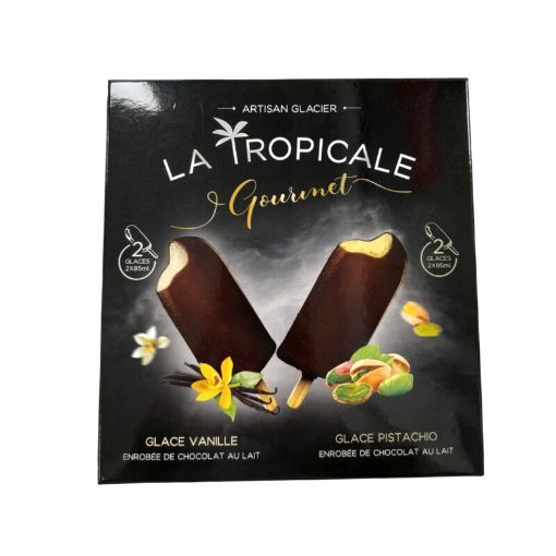 Picture of LA TROPICALE GOURMET BATONNET GLACE VANILLE ENROBE CHOCO ECLATS PISTACHIO X85ML