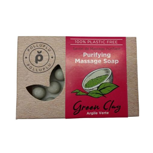 Picture of POLLUPLU ECO MASSAGE SOAP GREEN CLAY 100G