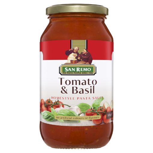 Picture of SAN REMO SAUCE TOMATES BASIL 500G