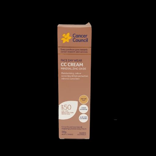 Picture of CANCER COUNCIL DAYWEAR CC CREAM MINERAL ZINC MEDIUM TINT 50 PLUS