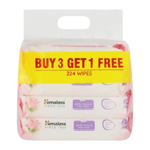 Picture of HIMALAYA BABY GENTLE WIPES PACK X4 56S