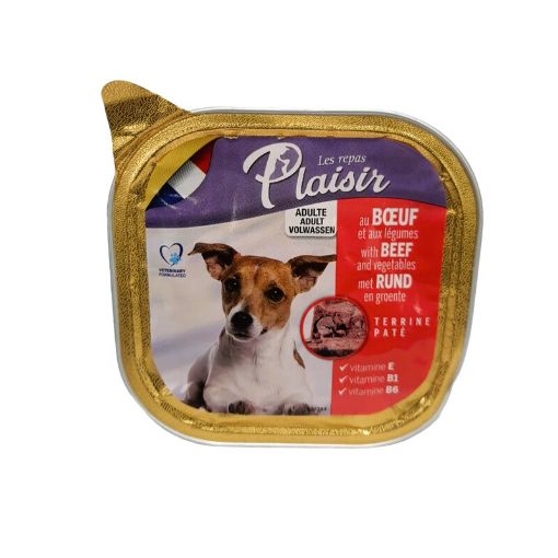 Picture of PLAISIR PATE POUR CHIEN ADULTES RICHE AU BOEUF 300G