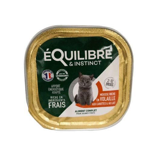 Picture of EQUILIBRE INSTINT MOUSSE VOLAILLE JEUNE CHAT BARQUETTE  85G