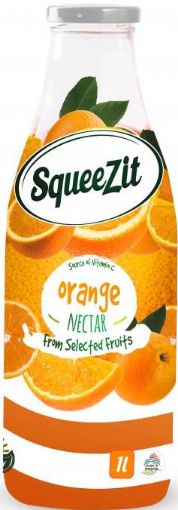 Picture of SQUEEZIT NECTAR GLASS ORANGE 1LT