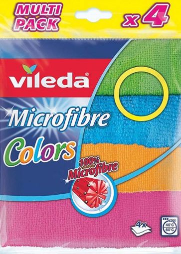 Picture of VILEDA MICROFIBRE COLOURS CLOTH X4