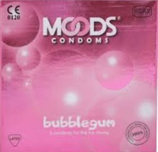 Picture of MOODS CONDOMS BUBBLE GUM 3S PACK