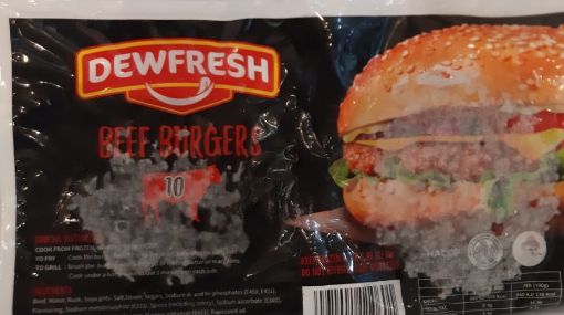 Picture of DEWFRESH BEEF BURGERS X10 500G