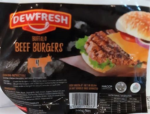 Picture of DEWFRESH BEEF BURGERS X4 200G