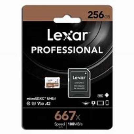 Picture of LEXAR 256GB V30 A2 667X 100MB SMICRO