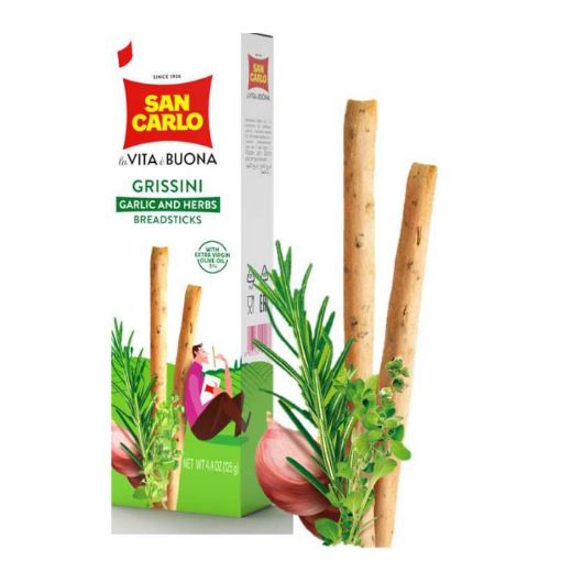 Picture of SAN CARLO GRISSINI GARLIC HERBS BREADSTICK