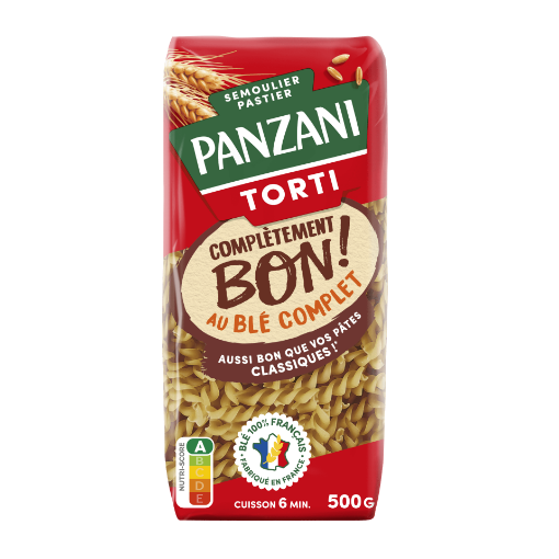 Picture of PANZANI COMPLETEMENT BON AU BLE COMPLET TORTI 500G