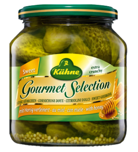 Picture of KUHNE GOURMET SELECTION SWEET CORNICHONS 500ML