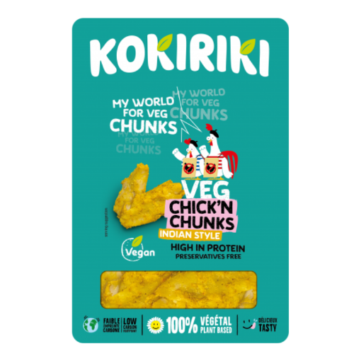 Picture of KOKIRIKI VEG CHICK'N CHUNKS INDIAN TRAY 150G