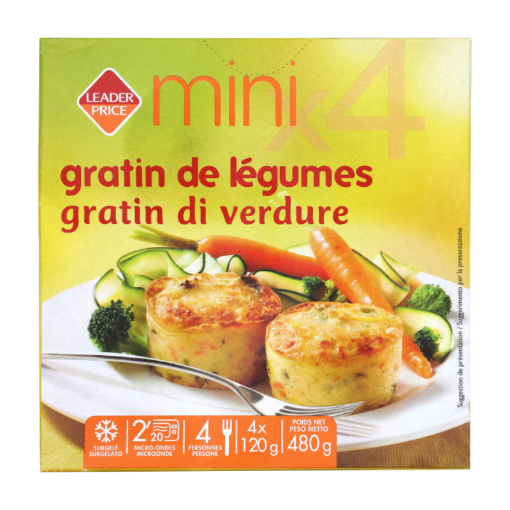 Picture of LEADER PRICE MINI GRATIN 4 LEGUMES 4X120G