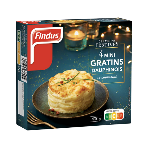 Picture of FINDUS 4 MINI GRATINS DAUPHINOIS A L`EMMENTAL 400G