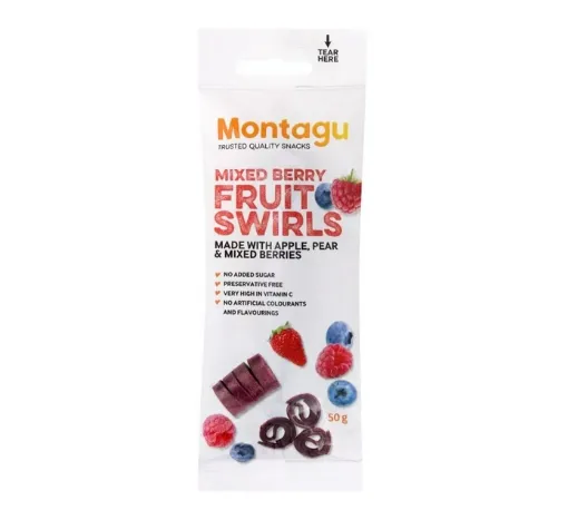 Picture of MONTAGU MIXED BERRY FRUIT SWIRLS 50G