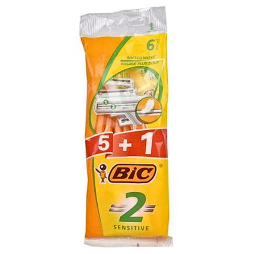 Picture of BIC 2 SENSITIVE RASOIRS JETABLE HOMME POUCH 5 PLUS 1 FREE