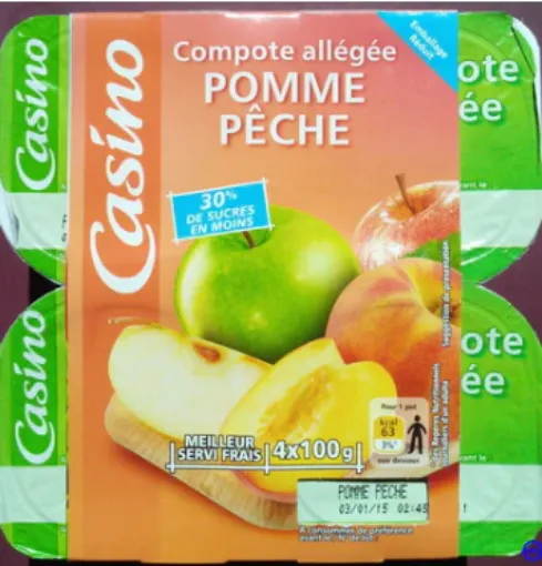 Picture of CO COMPOTE ALLEGEE POMME PECHE 4X100G