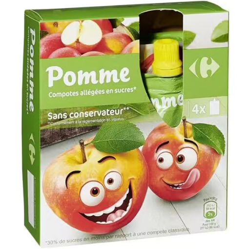 Picture of CO COMPOTE ALLEGEE EN SUCRES POMME GOURDES 4X90G