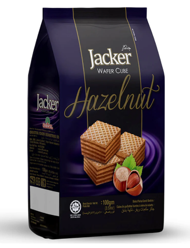 Picture of JACKER WAFER CUBE HAZELNUT 100GRMS