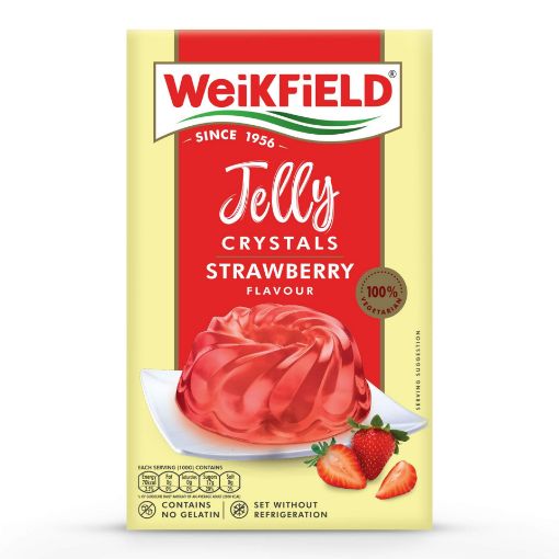 Picture of WEIKFIELD VEGETARIAN JELLY CRYSTALS STRAWBERRY 90G