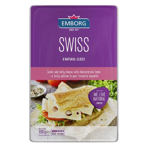 Picture of EMBORG SWISS CHEESE SLICE 150G