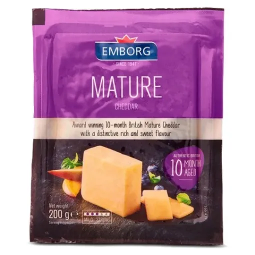 Picture of EMBORG MATURE CHEDDAR CHEESE 200G