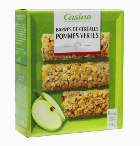 Picture of CASINO  BARRES DE CEREALES POMMES VERTES 125G