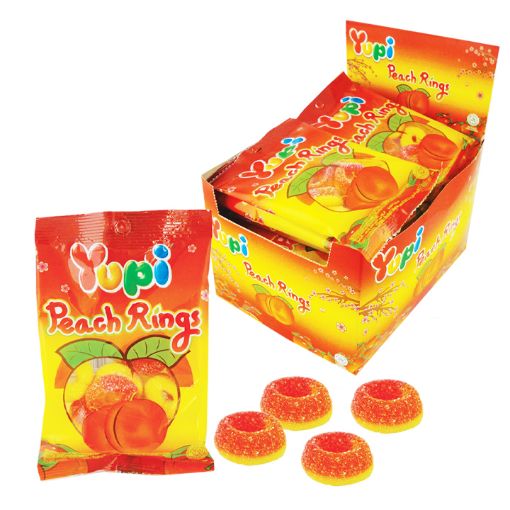 Picture of YUPI PEACH RINGS 40G