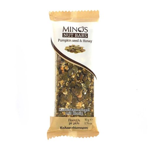 Picture of MINOS PUMPKIN SEEDS HONEY BARS 50G