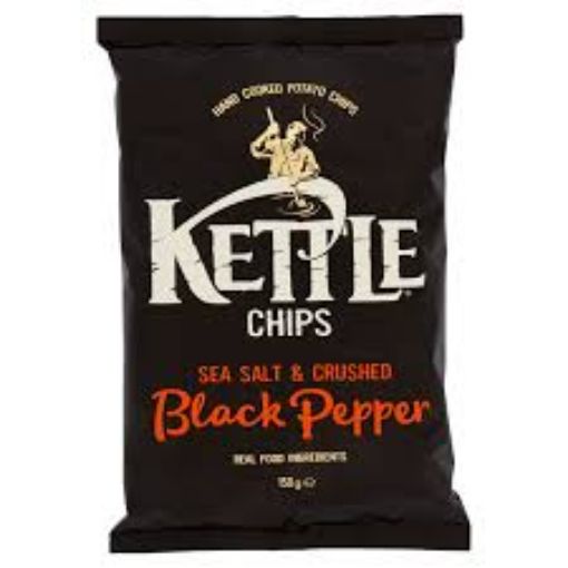 Picture of KETTLE COOKED POTATO CHIPS SEA SALT BLACK PEPPER 150G