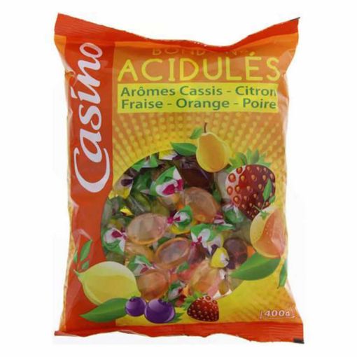 Picture of CO BONBONS ACIDULES GOUTS FRAISE CASSIS CITRON ORANGE POIRE 400G