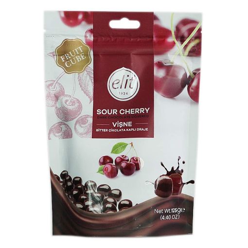 Picture of ELIT DRAGEE SOUR CHERRY DARK CHOCOLAT 125G