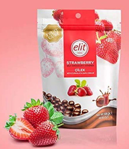 Picture of ELIT DRAGEE STRAWBERRY MILK CHOCOALT 125G