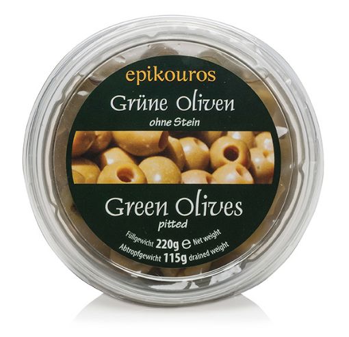 Picture of EPIKOUROUS GREEN OLIVE PITTED TRAY 220G