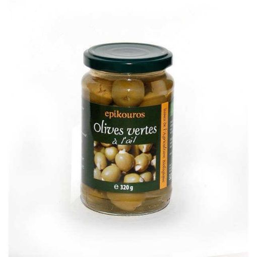 Picture of EPIKOUROUS GREEN OLIVE IN BRINE GARLIC 320G