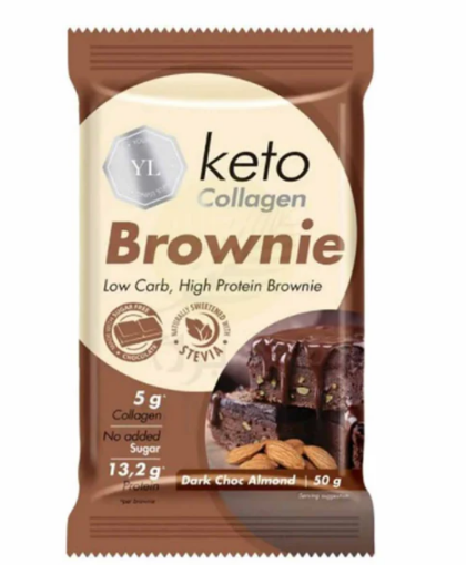 Picture of YL KETO COLLAGEN BAR BROWNIE DARK CHOCO ALMOND 50G