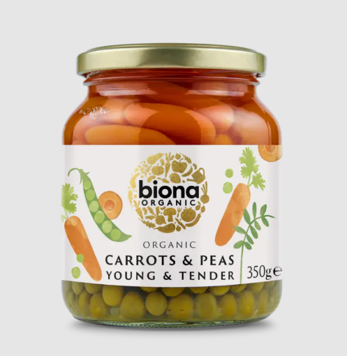 Picture of BIONA ORGANIC CARROTS PEAS 350G