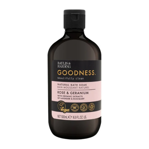 Picture of BAYLIS HARDING GOODNESS ROSE GERANIUM BATH SOAK 500ML