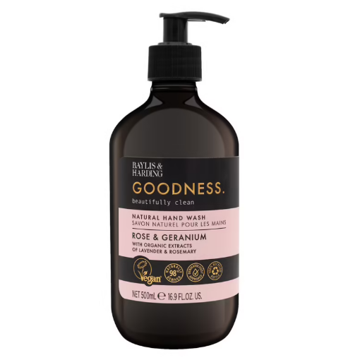 Picture of BAYLIS HARDING GOODNESS ROSE GERANIUM SAVON LIQUIDE 500ML