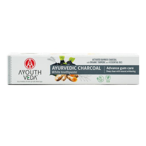 Picture of AYOUTH VEDA AYURVEDIC CHARCOAL WHITE TOOTHPASTE 100G