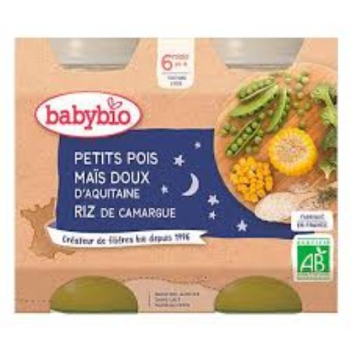 Picture of CO BIO PETITS POIS MAIS ET RIZ SANS MORCEAUX 6 MOIS 2X200G