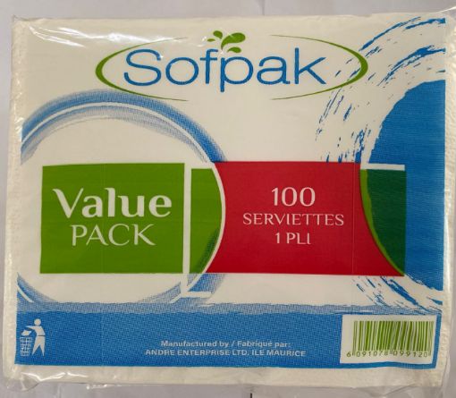 Picture of SOFPAK SERVIETTE 1 PLY X 100