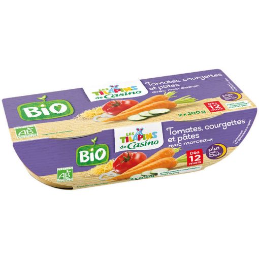 Picture of CO BIO TOMATES COURGETTES ET PATES AVEC MORCEAUX DES 12 MOIS 2 X200G