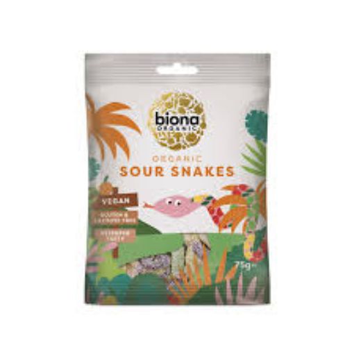 Picture of BIONA ORGANIC SOUR SNAKES 75G